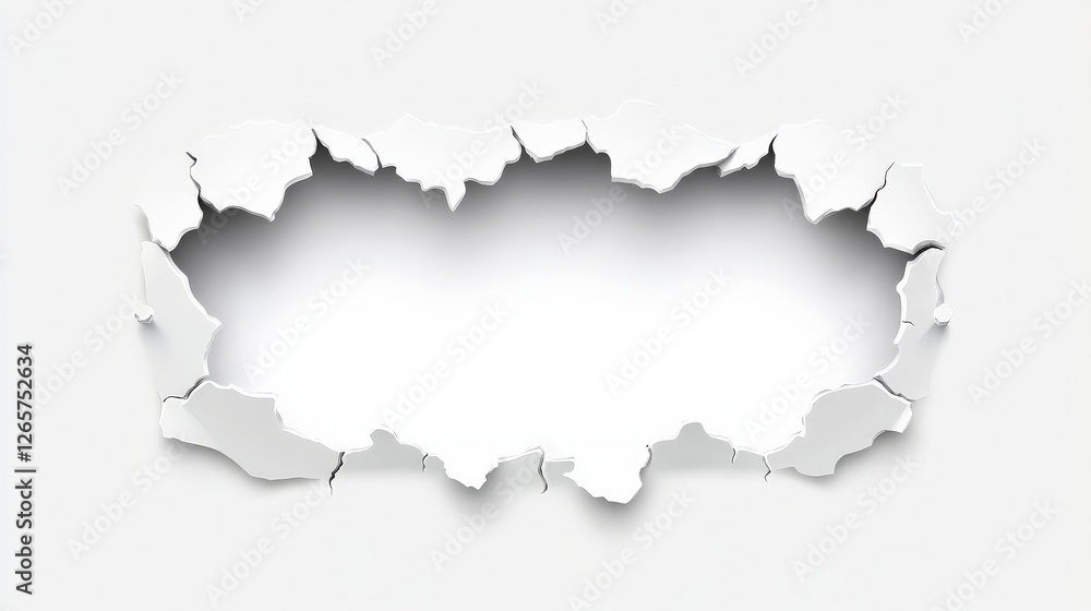 Fototapeta premium Pristine White Paper Surface with Cracked Edges in Background