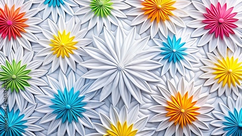 Embossed Cut Paper Texture on White Background - Stock Photo