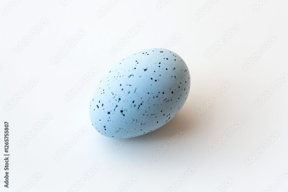 blue bird egg in little black dots isolated on white background blue bird egg in little black dots isolated on white background