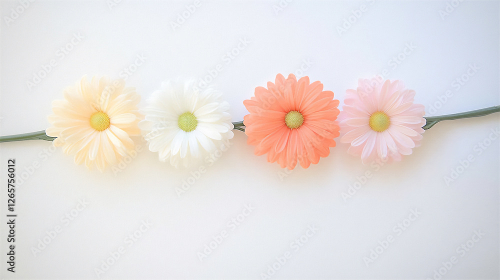 Obraz premium minimalist chrysanthemum bouquet