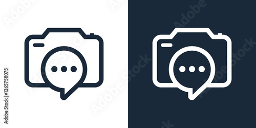 camera  map  location chat Logo Design Vector Icon Symbol Illustrations.