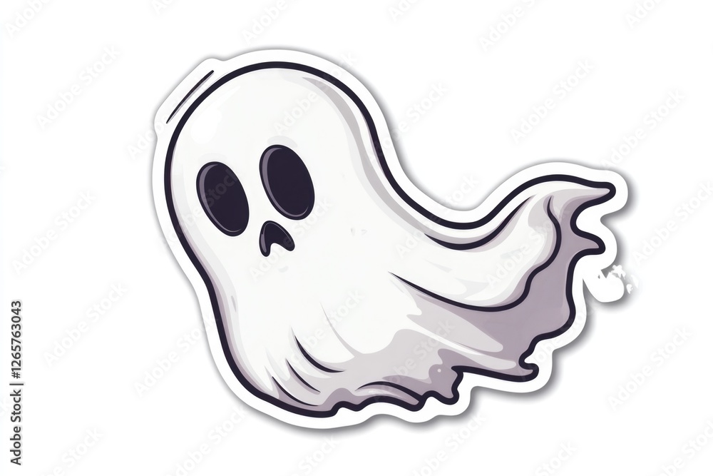 A smooth and whimsical ghost illustration depicting a charming character with flowing design elements that seamlessly blend into the ethereal background. A smooth and whimsical ghost illustration depicting a charming character with flowing design elements that seamlessly blend into the ethereal background.