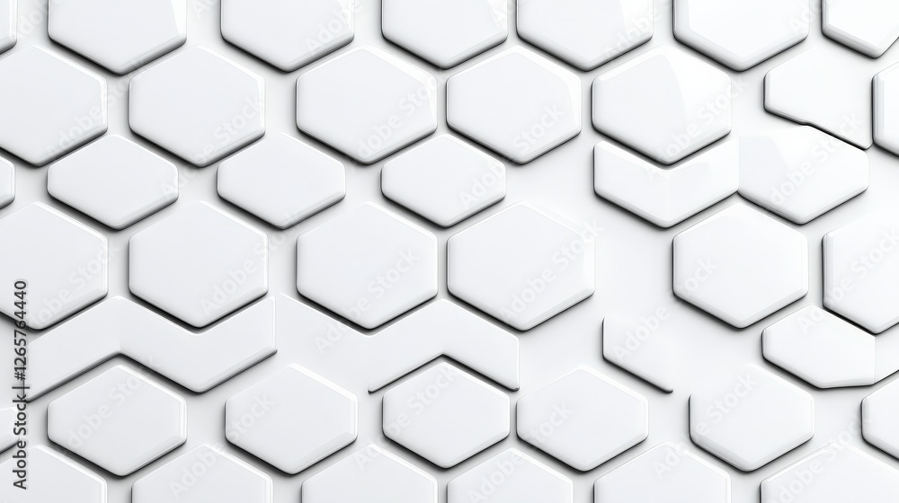 Textured White Hexagonal Pattern on a Smooth Surface Textured White Hexagonal Pattern on a Smooth Surface
