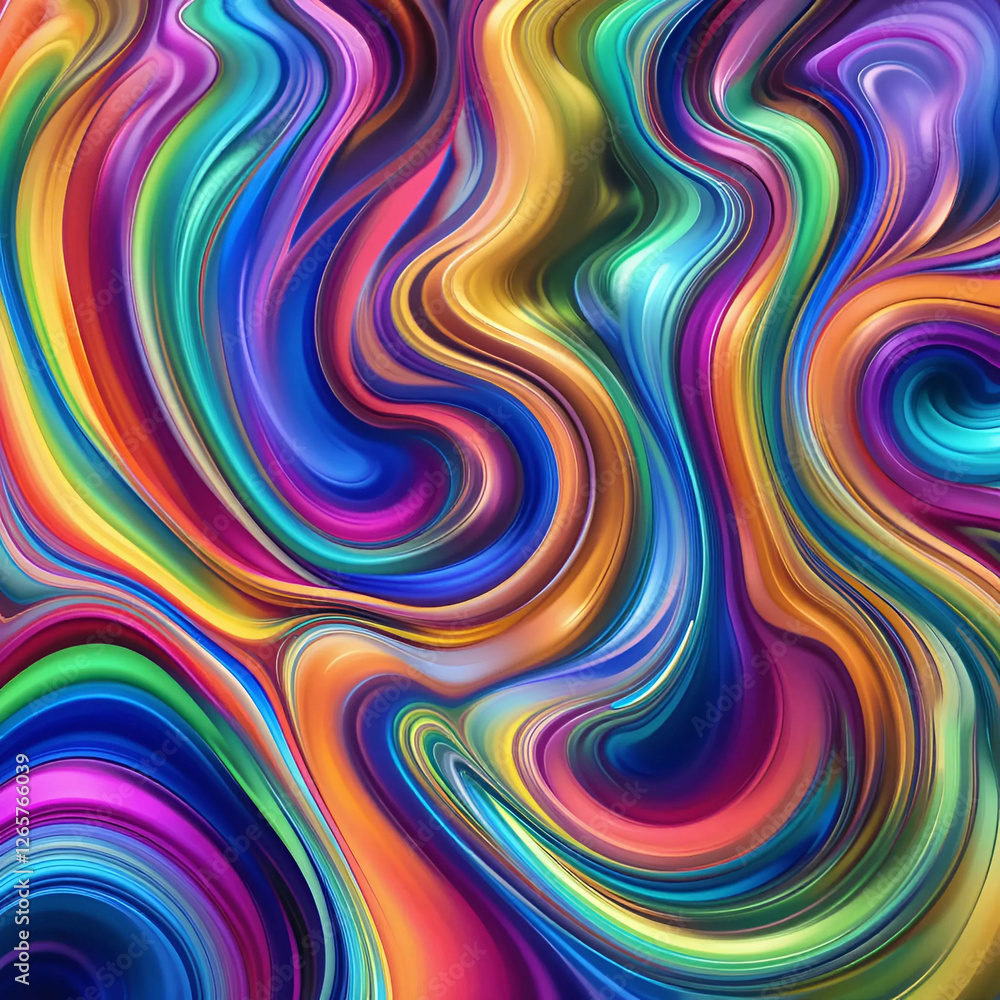 An AI-generated image showcases vibrant colors flowing in an abstract wave pattern, creating a dynamic. An AI-generated image showcases vibrant colors flowing in an abstract wave pattern, creating a dynamic.