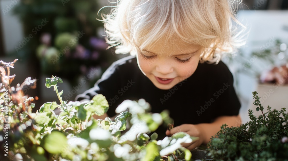 Naklejka premium Engaging children in hands on farming activities to learn about plants and nature during a sunny day at the farm