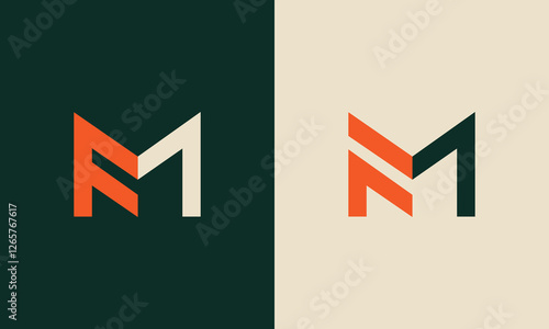 mf or fm monogram logo design