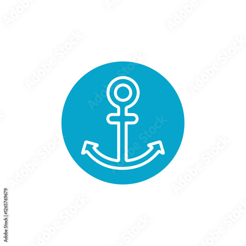 anchor icon Simple thin line stroke vector