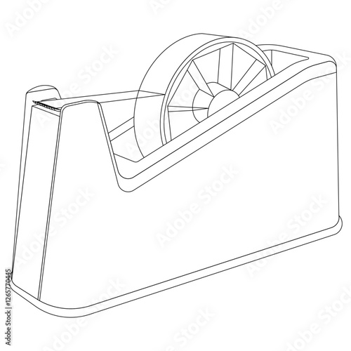 tape dispenser line drawing . adhesive tape. 