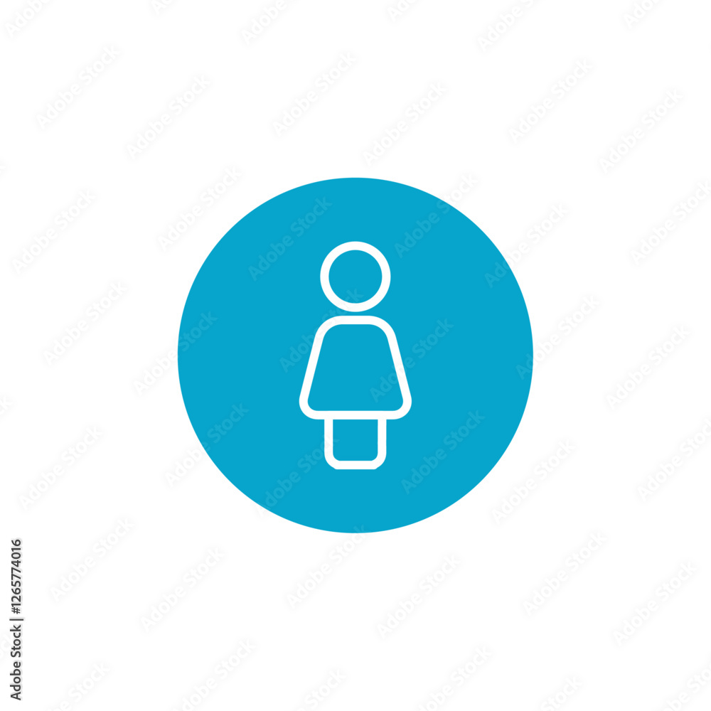 female icon Simple thin line stroke vector female icon Simple thin line stroke vector