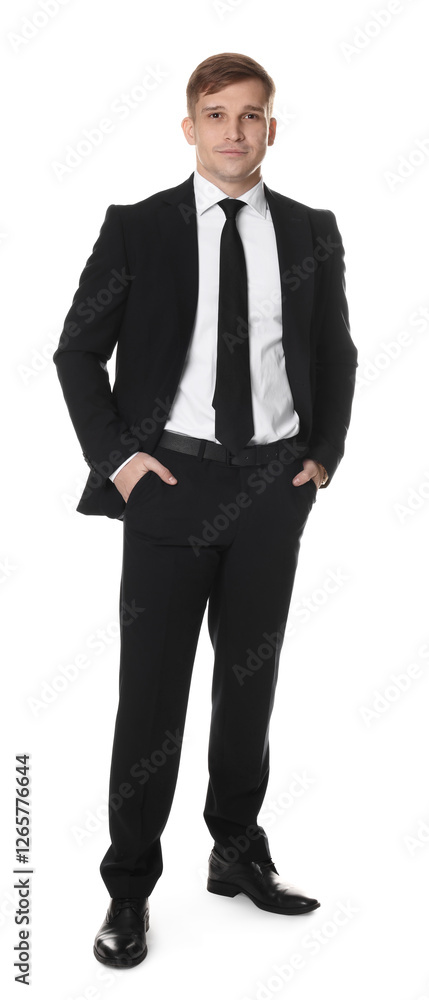 Man in classic suit on white background Man in classic suit on white background