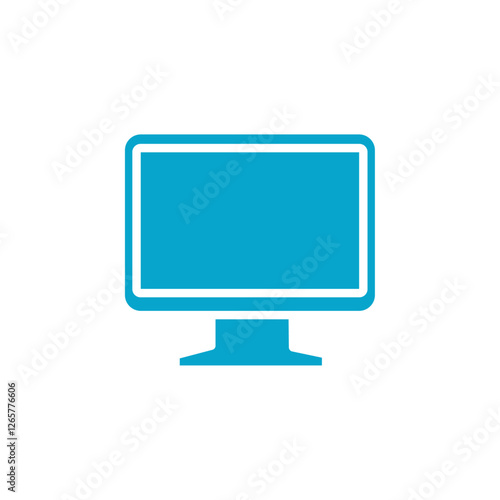 monitor icon Simple thin line stroke vector