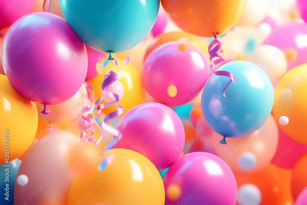A fun and bright birthday background filled with vibrant balloons and colorful decorations. A fun and bright birthday background filled with vibrant balloons and colorful decorations.