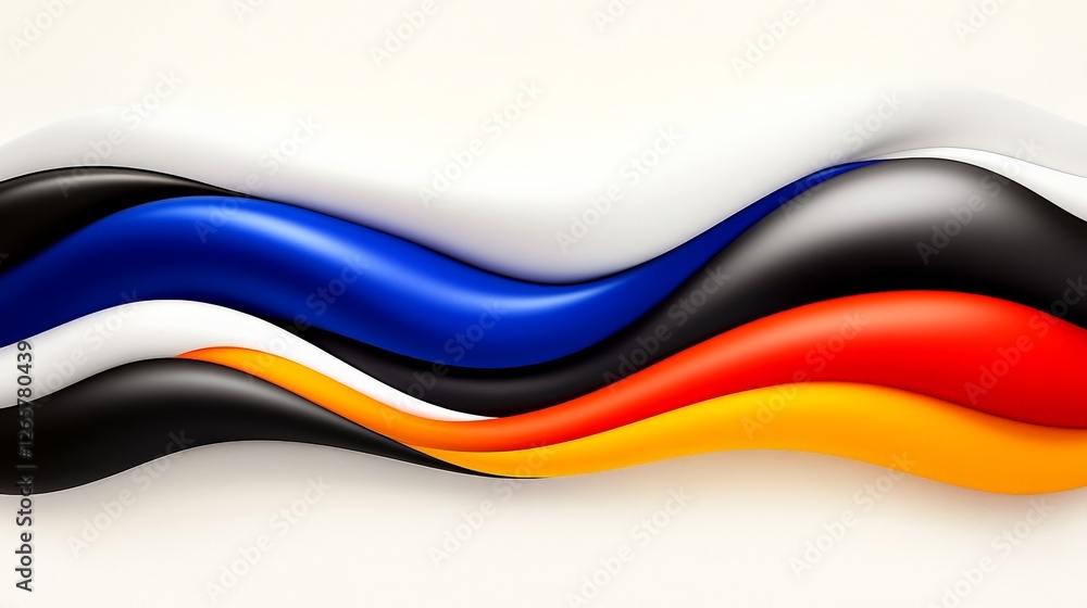 Fototapeta premium Abstract Colorful Wave Shapes on Light Background for Design Use