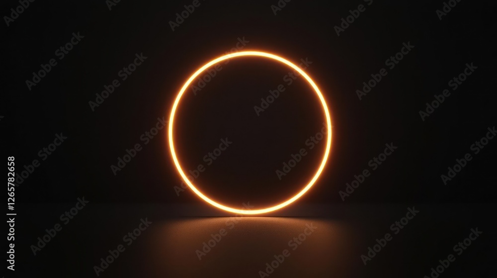 Obraz premium Glowing Orange Circle On Dark Background