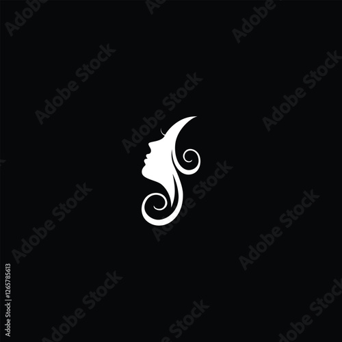 girl face side logo. vector illustration of a female face silhouette seen from the side for an icon, symbol or logo. suitable for salon logos, spas or women's beauty products