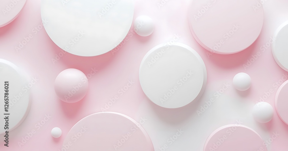 Minimalist abstract soft pastel background with delicate pink and cream circles Minimalist abstract soft pastel background with delicate pink and cream circles