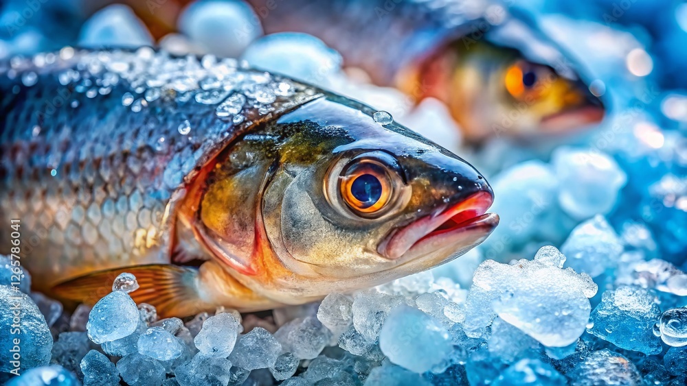 Fresh Frozen Fish, High-Resolution Stock Photo: Perfectly Preserved Seafood for Culinary Use Fresh Frozen Fish, High-Resolution Stock Photo: Perfectly Preserved Seafood for Culinary Use