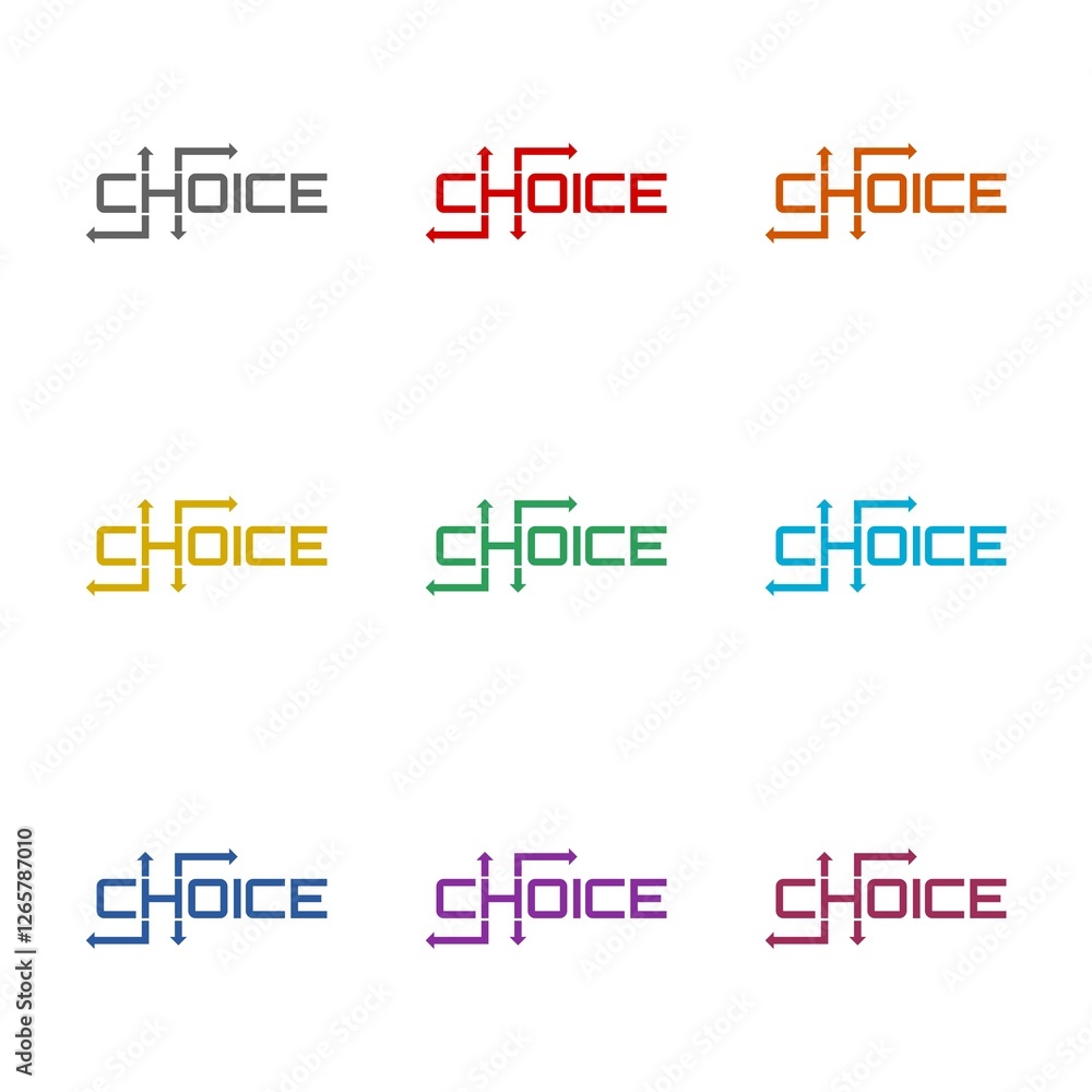 Choice icon isolated on white background. Set icons colorful Choice icon isolated on white background. Set icons colorful