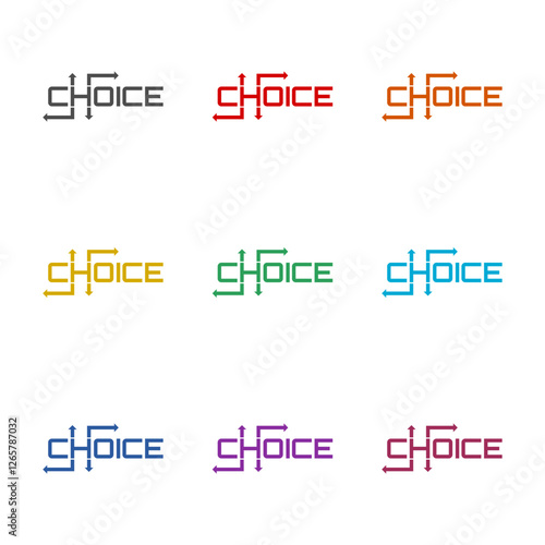 Choice  icon isolated on white background. Set icons colorful