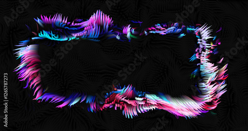 Colorful abstract texture created with Gradient flow and 3D structure imitate the movement of liquid or wind. Vibrant colors, volumetric waves and digital noise create a sense of depth and dynamics. I