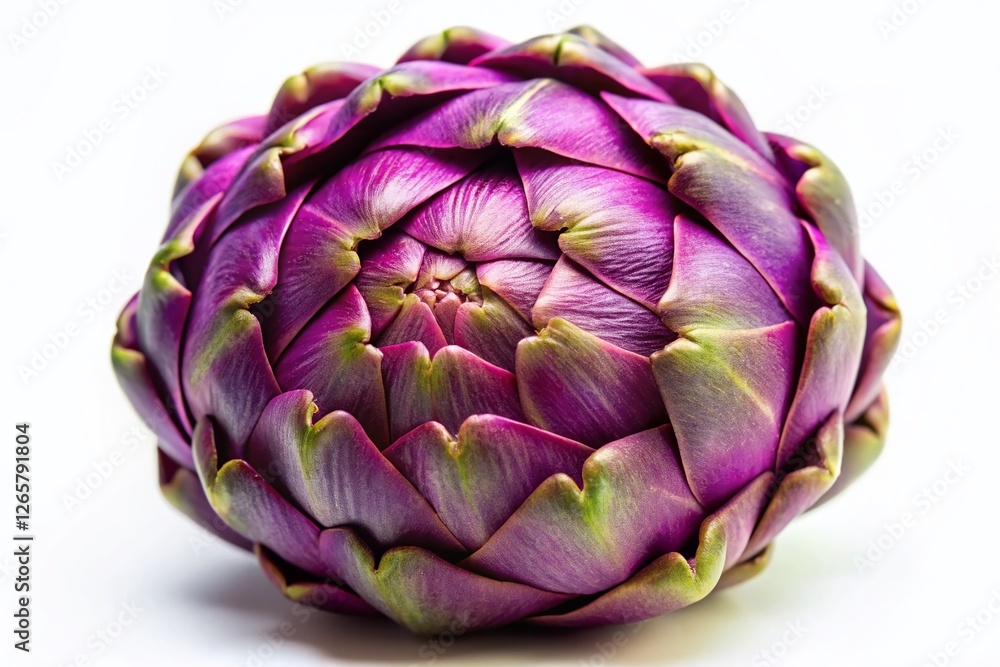 Fototapeta premium Fresh Purple Artichoke Close-up - Vibrant Culinary Vegetable Stock Photo