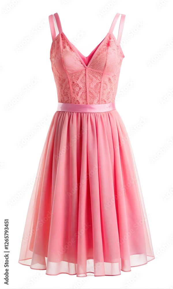 pink dress isolated on white background