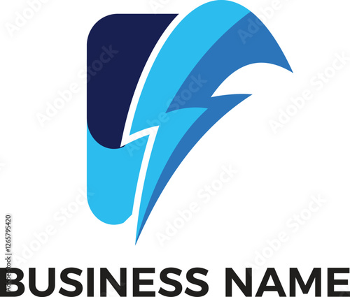 electric bolt minimalist logo design editable vector