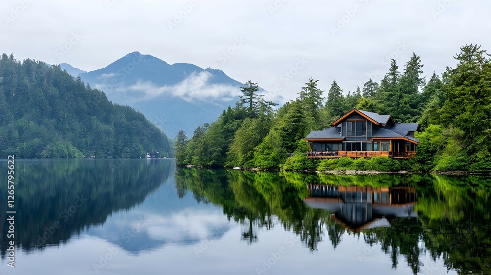 Lake House Reflection Mountain Forest Nature Landscape Lake House Reflection Mountain Forest Nature Landscape