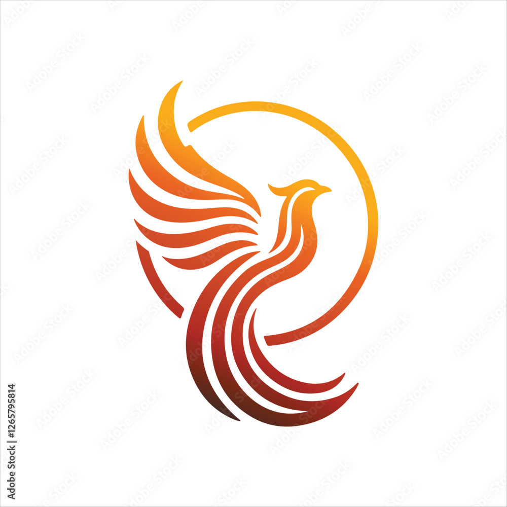 phoenix glow vector clip art logo design phoenix glow vector clip art logo design
