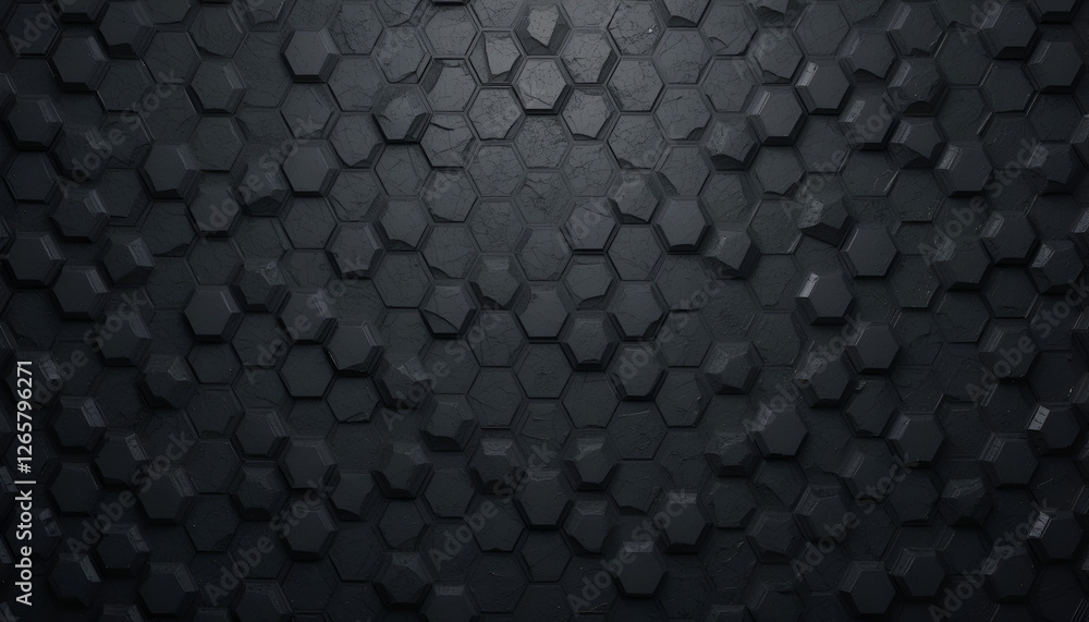 Background of abstract black 3d hexagon background design a dark honeycomb grid pattern. Abstract octagons dark 3d modern background. Abstract Black geometric background Background of abstract black 3d hexagon background design a dark honeycomb grid pattern. Abstract octagons dark 3d modern background. Abstract Black geometric background