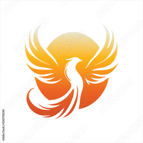phoenix glow vector clip art logo design