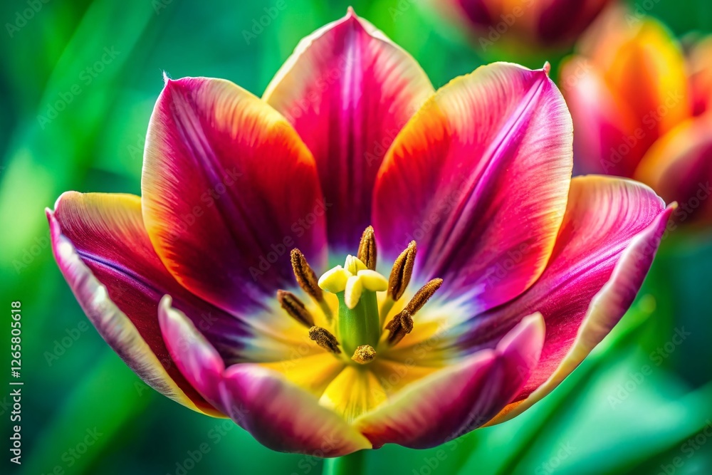 Gabon Tulip Macro Photography: Vibrant Petals, Detailed Textures, Close-Up Shot Gabon Tulip Macro Photography: Vibrant Petals, Detailed Textures, Close-Up Shot