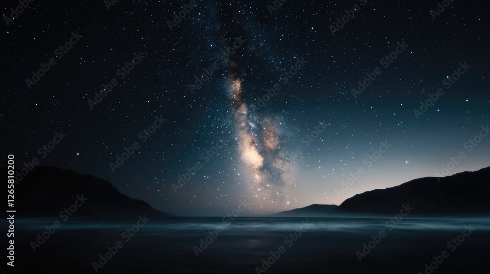 Milky Way over the Mountains at Night Milky Way over the Mountains at Night
