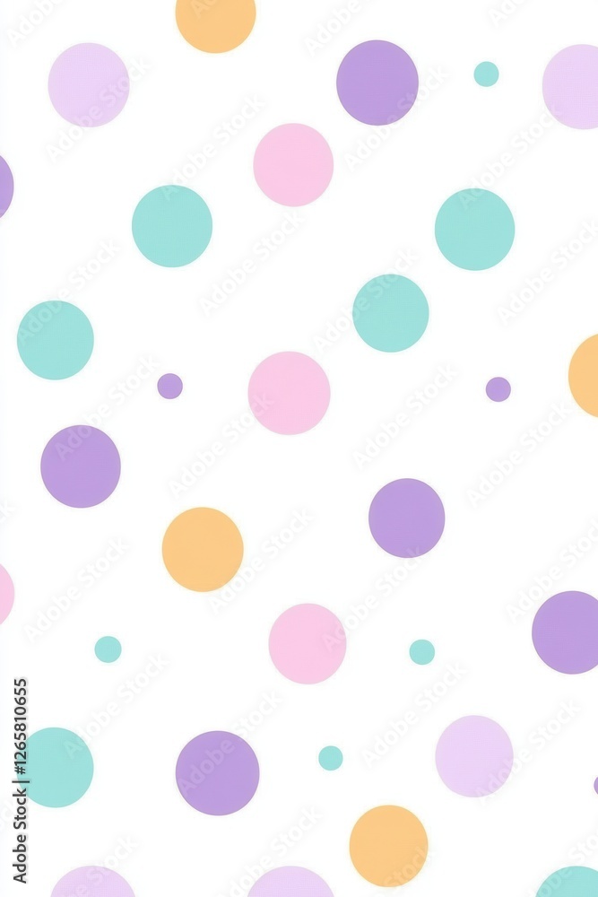 A bright and playful pattern featuring colorful circles in various sizes and shades on a white background, Ideal for use in children's products, party invitations, or fabric design, A bright and playful pattern featuring colorful circles in various sizes and shades on a white background, Ideal for use in children's products, party invitations, or fabric design,