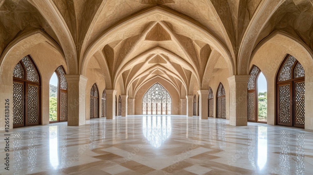 Fototapeta premium Stunning Perspective of Intricate Architectural Design with Arches