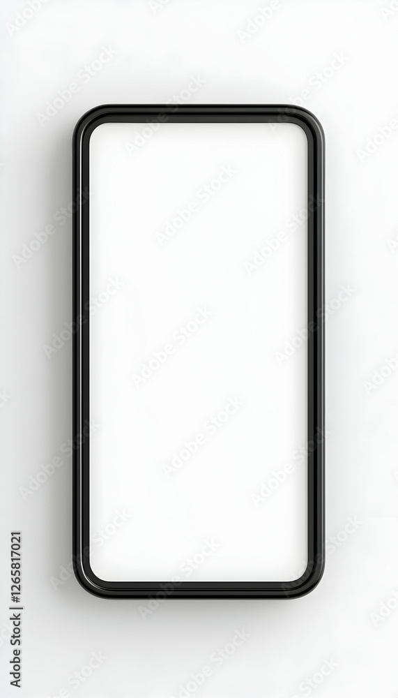 Mobile phone screen mockup on white background. Template for app promotion Mobile phone screen mockup on white background. Template for app promotion