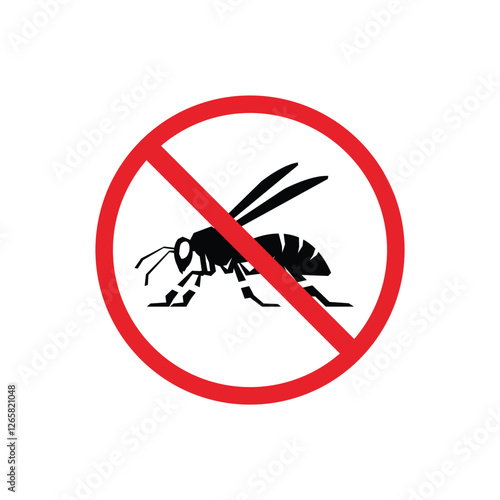 prohibited and dangerous signs. wasp danger. it is forbidden to bring wasp 