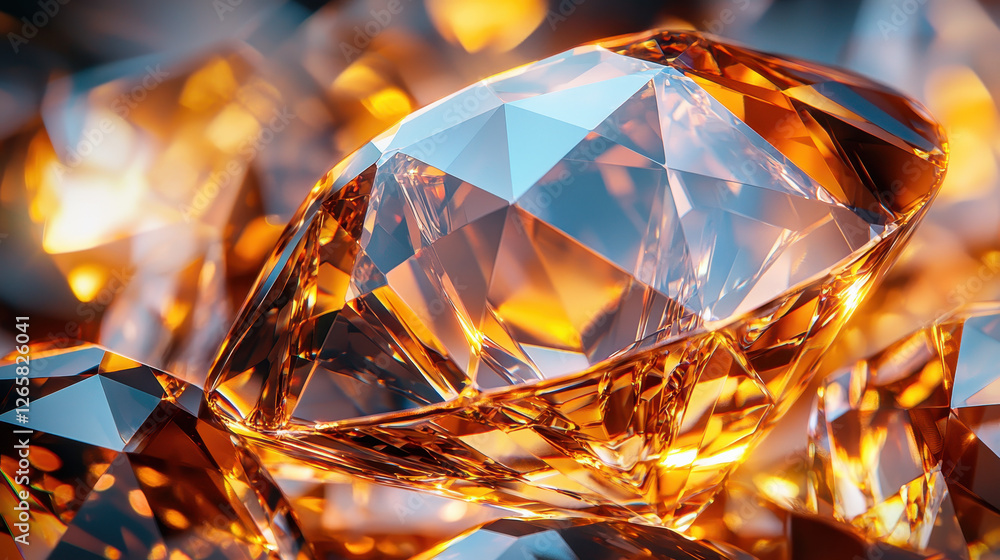 Multifaceted gem surface showcases vibrant colors and sparkling reflections Multifaceted gem surface showcases vibrant colors and sparkling reflections