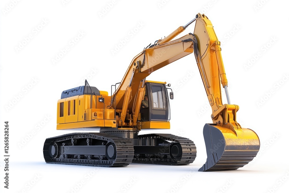 Fototapeta premium A pile driver machine isolated on a white background