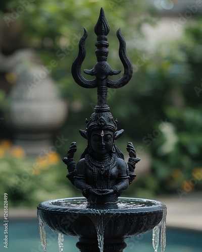 Trishul and Damroo view of lord Shiva on the occasion of mahashivratri bhole photo