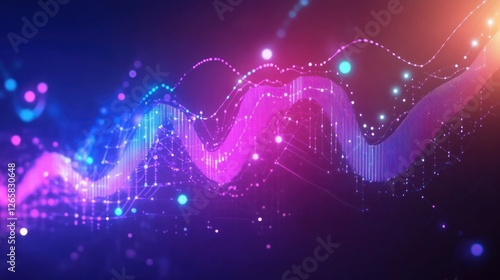 Abstract Data Visualization with Glowing Lines and Futuristic Feel
