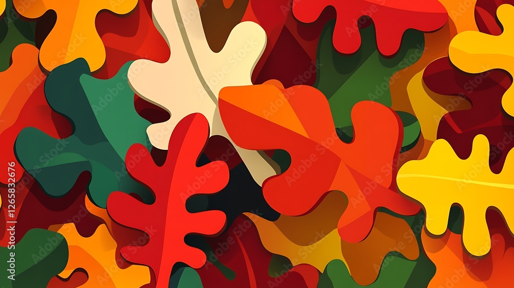 Abstract Autumn Leaves Colorful Design Abstract Autumn Leaves Colorful Design