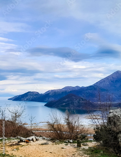 Lovcen mountains and Skadar Lake in Montenegro. photo