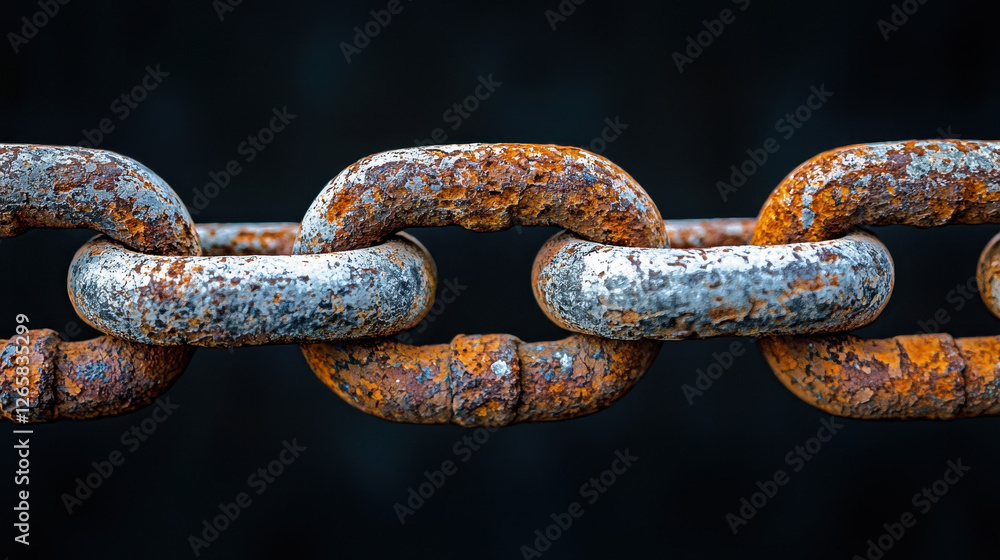 Rusted chain link reveals textured memories and the weight of binding pain Rusted chain link reveals textured memories and the weight of binding pain