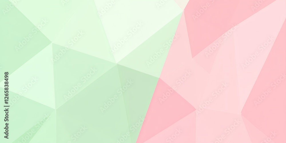 Fototapeta premium Abstract Pastel Green Pink Geometric Low Poly Background Design