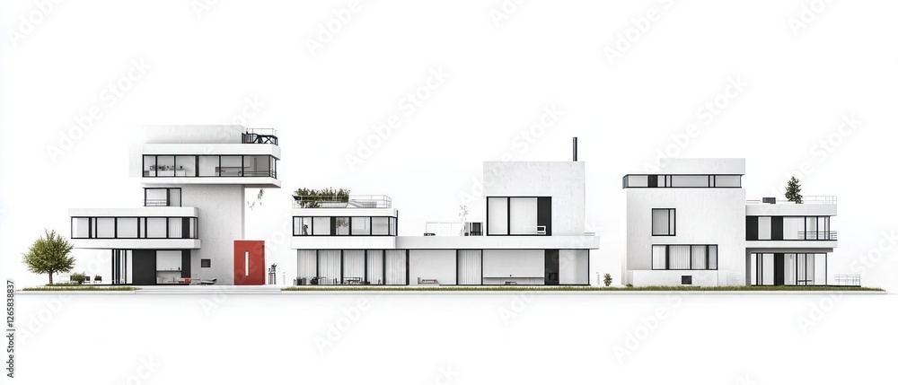 Obraz premium Modern White Houses Architectural Design