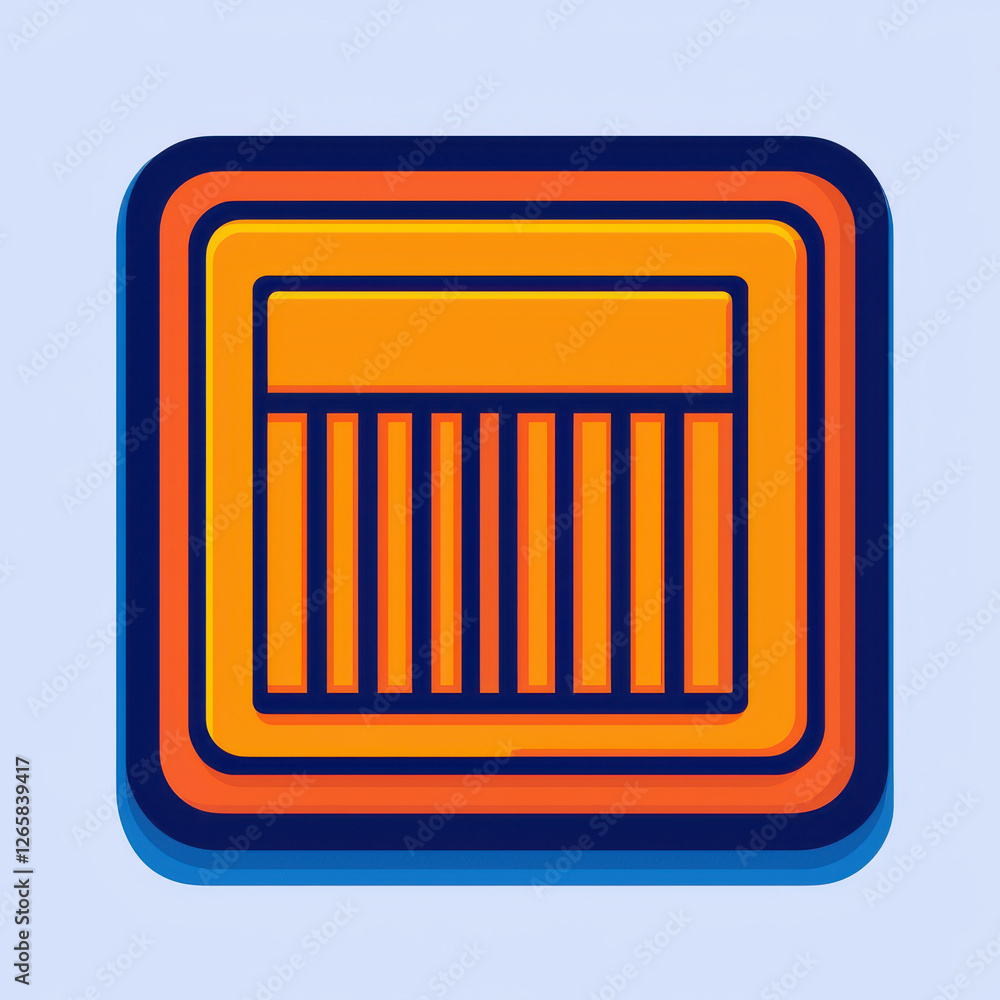 Barcode icon with modern gradient overlay and vibrant orange and blue tones Barcode icon with modern gradient overlay and vibrant orange and blue tones