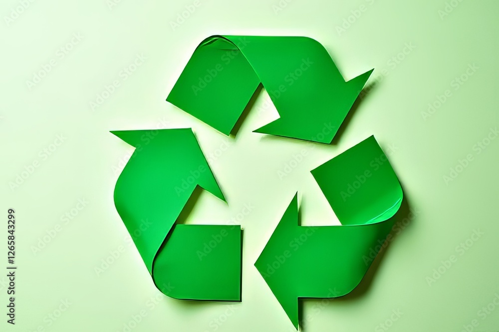 Green Recycle Symbol on Pastel Background for Sustainability Green Recycle Symbol on Pastel Background for Sustainability
