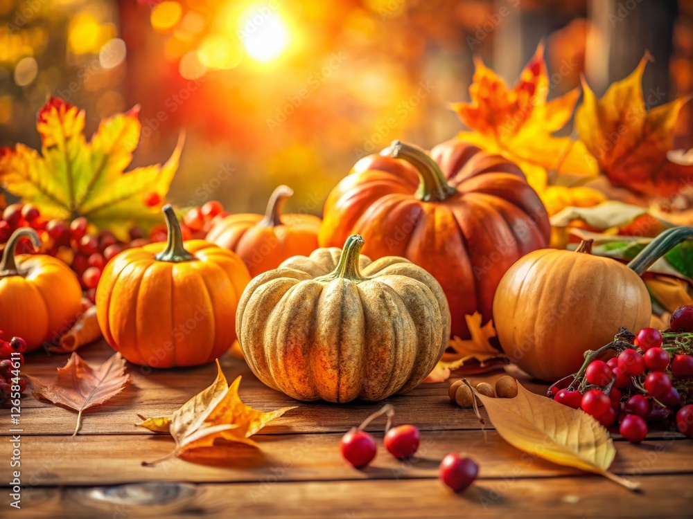 Happy Thanksgiving Pumpkin Patch: Candid Photo of Autumn Leaves and Pumpkins Happy Thanksgiving Pumpkin Patch: Candid Photo of Autumn Leaves and Pumpkins