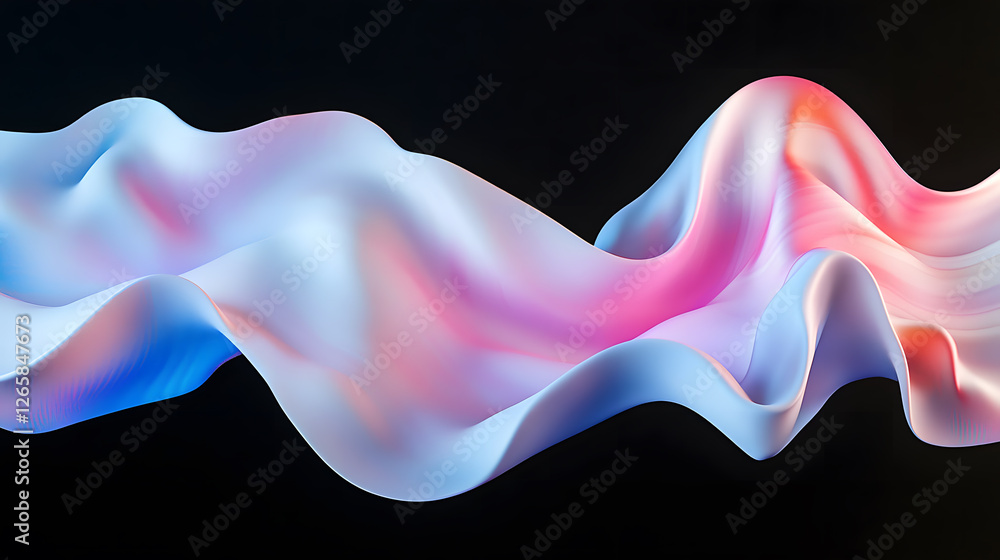 Obraz premium Blue and pink fluid shapes merging in a smooth motion.